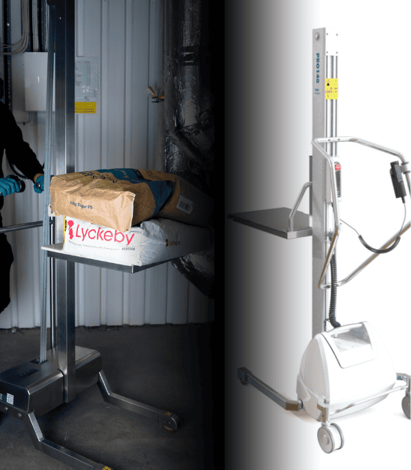 Carretilla eléctrica INOX para minería con herramientas para bidones y saco